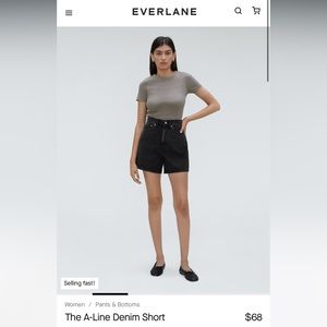 NWT Everlane The A-Line Denim Short - Size 27